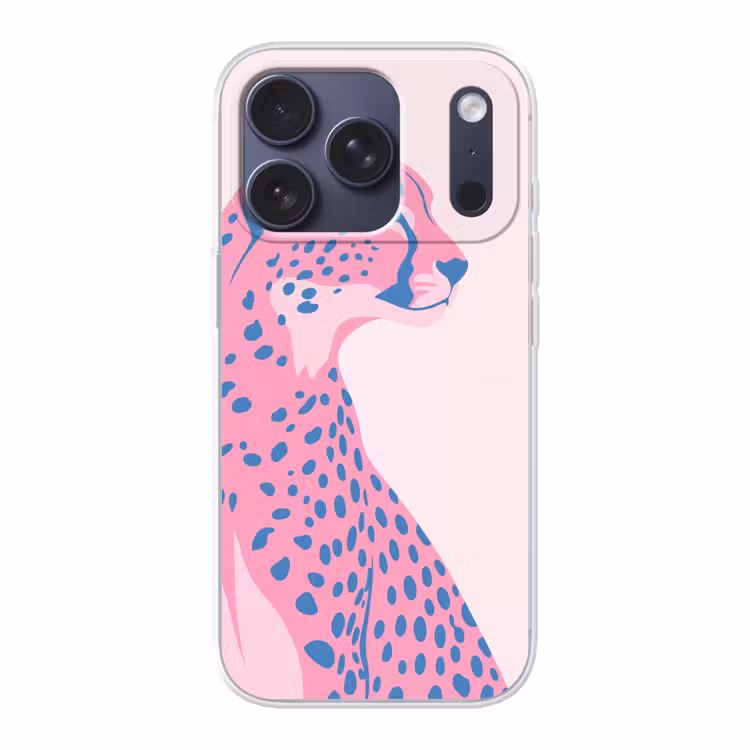 Dieren - Profiel - Abstract - Roze - Blauw Telefoonhoesje iPhone 17 Pro klein -3d