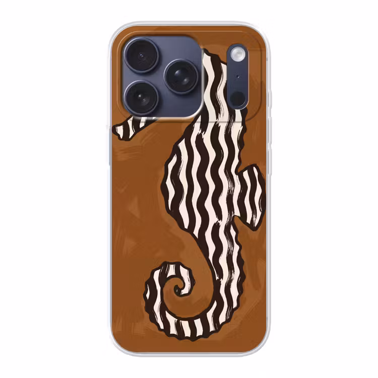 Dieren - Zeepaardje - Abstract - Bruin - Strepen Telefoonhoesje iPhone 17 Pro klein -3d