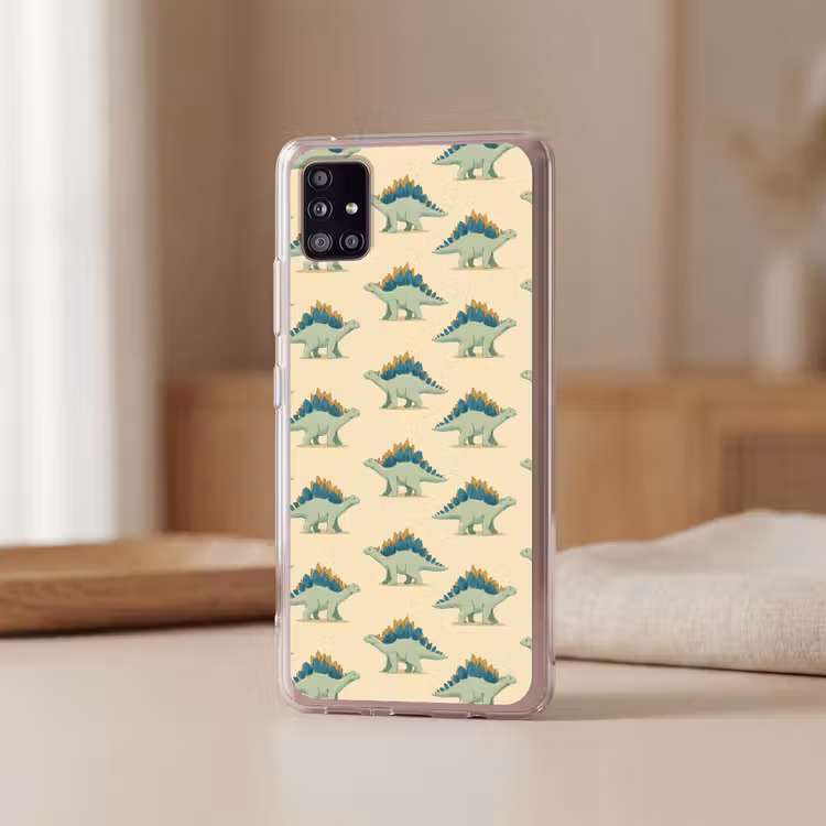 Dino - Patroon - Groen Telefoonhoesje Samsung Galaxy A51 5G klein 373 -sfeer2