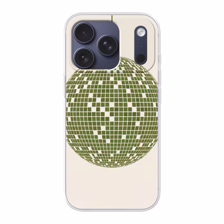 Disco - Bal - Groen - Abstract - Modern Telefoonhoesje iPhone 17 Pro klein -3d