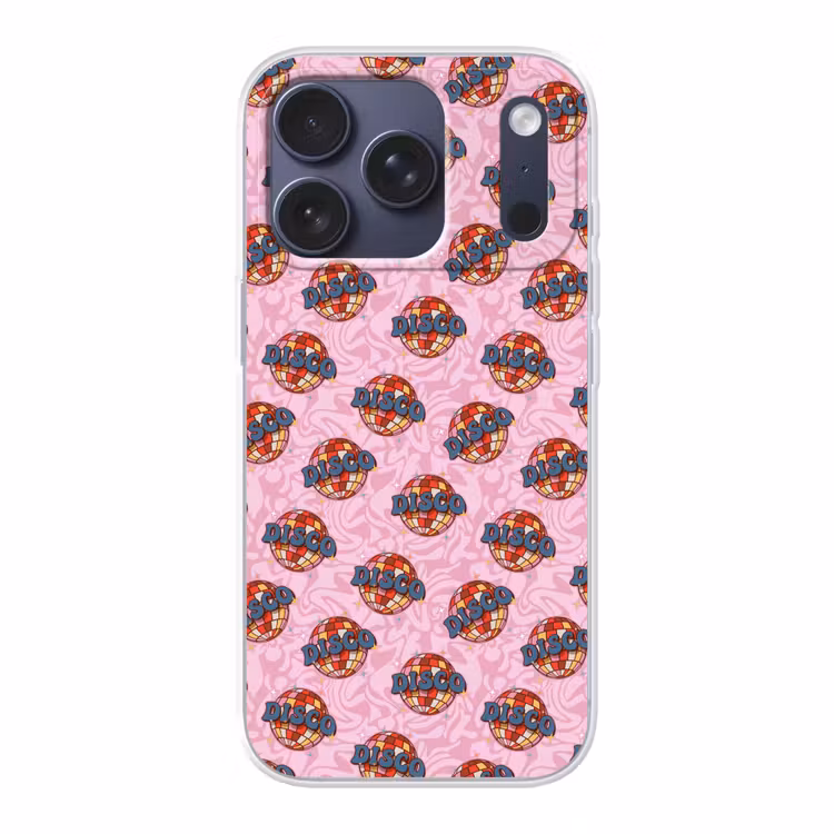 Disco - Bal - Patroon - Roze Telefoonhoesje iPhone 17 Pro klein 878 -3d