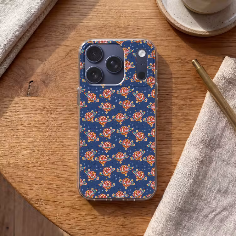 Disco - Blauw - Patroon Telefoonhoesje iPhone 17 Pro klein 878 -sfeer1