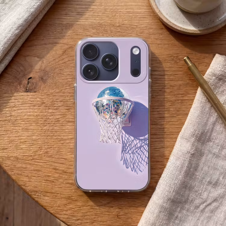 Discobal - Basketbalring - Grafisch Telefoonhoesje iPhone 17 Pro klein -sfeer1