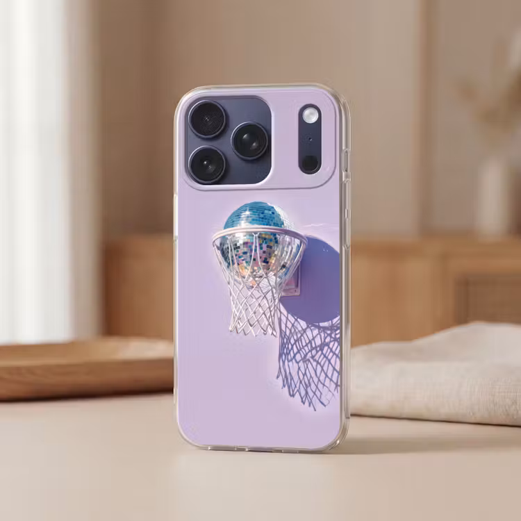Discobal - Basketbalring - Grafisch Telefoonhoesje iPhone 17 Pro klein -sfeer2