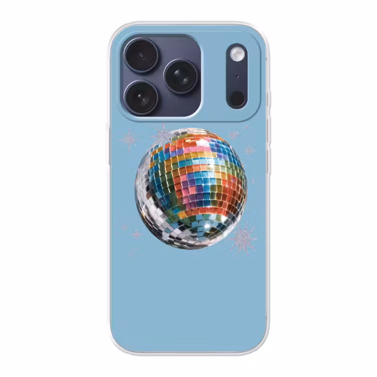 Discobal - Glinsterende sterren - Regenboog Telefoonhoesje iPhone 17 Pro klein -3d