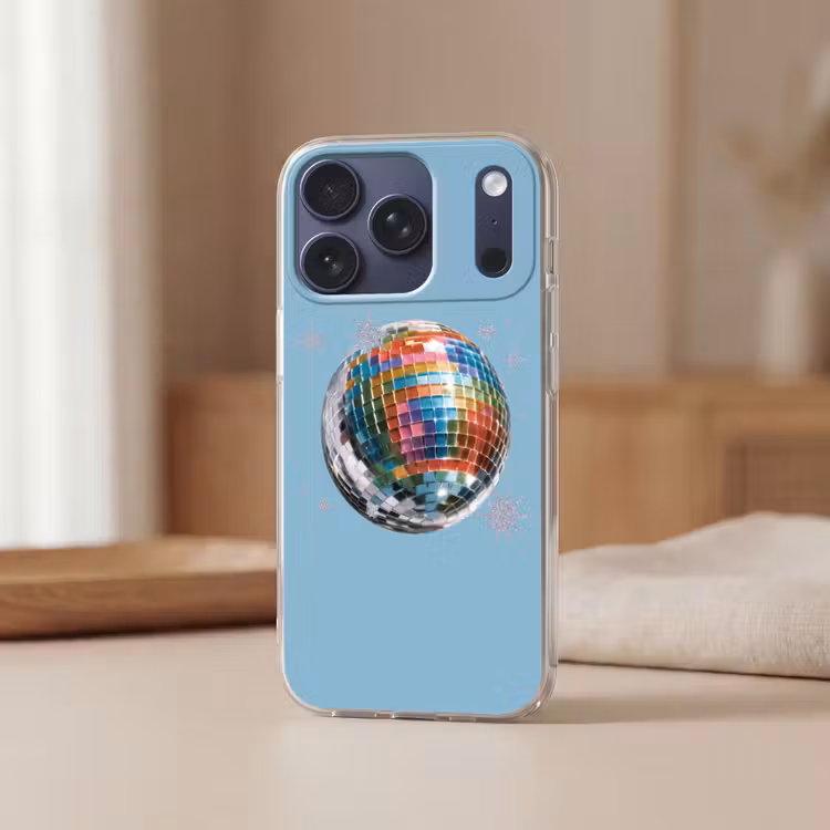Discobal - Glinsterende sterren - Regenboog Telefoonhoesje iPhone 17 Pro klein -sfeer2