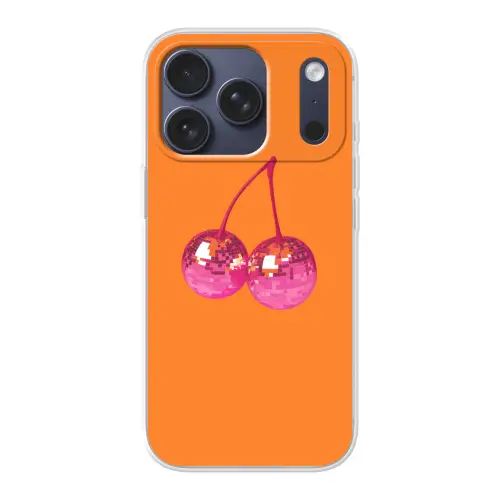 Discoballen - Kers - Spiegels - Roze Telefoonhoesje iPhone 17 Pro klein -3d