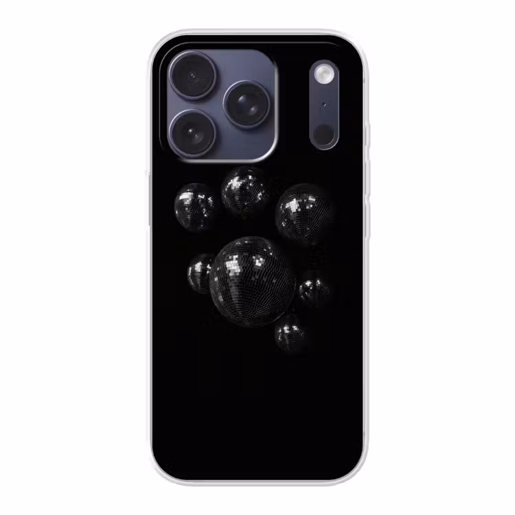 Discoballen - Minimalistisch - Zwart Telefoonhoesje iPhone 17 Pro klein -3d