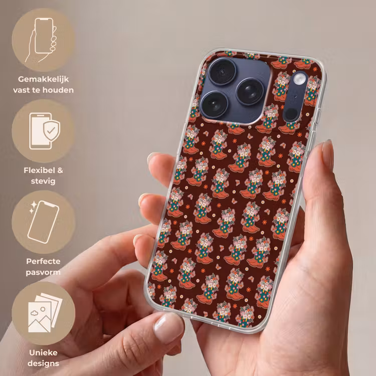 Donker - Cowboy - Laars - Patroon Telefoonhoesje iPhone 17 Pro klein 878 -sfeer3_NL