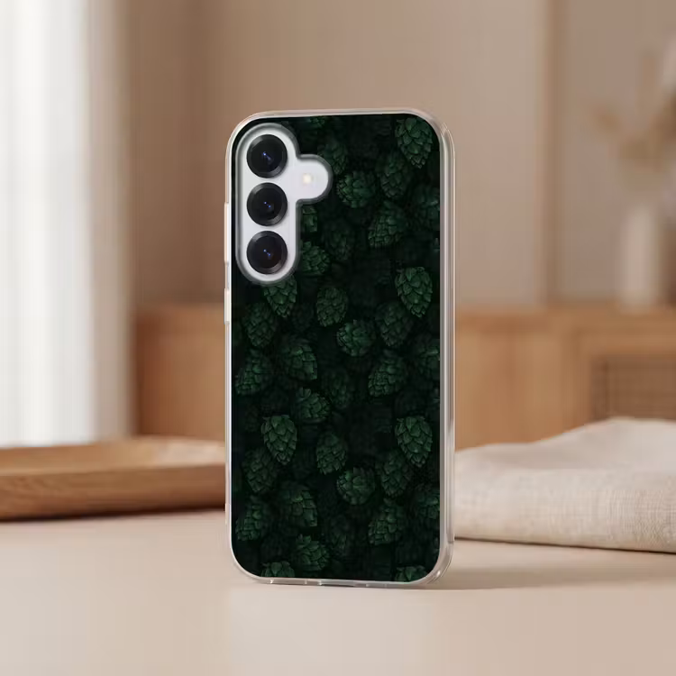 Donker - Groen - Hopbellen - Botanisch - Illustratie Telefoonhoesje Samsung Galaxy S26 klein 975 -sfeer2