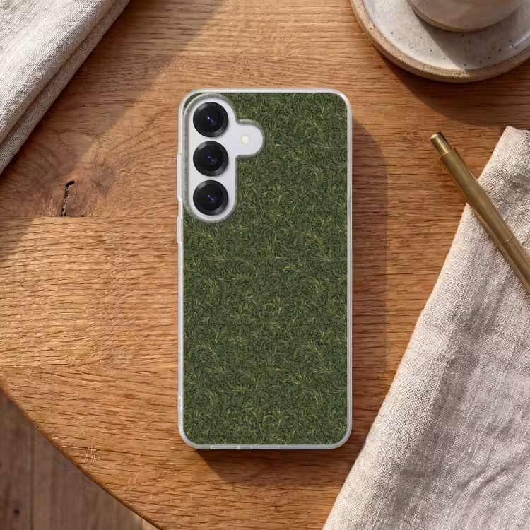 Donker - Groen - Krullend - Botanisch Telefoonhoesje Samsung Galaxy S26 klein 975 -sfeer1