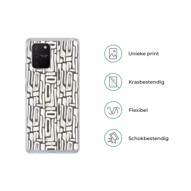 Donker - Wit - Abstract Telefoonhoesje Samsung Galaxy S10 Lite klein 364 -specsS10Lite