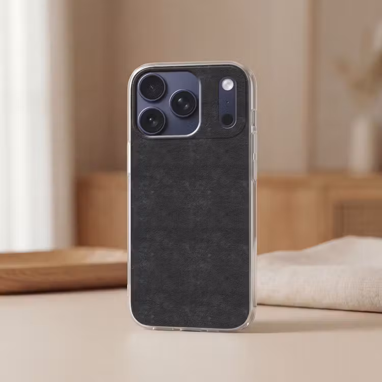 Donkergrijs - Asfaltstructuur - Ruw Telefoonhoesje iPhone 17 Pro klein 878 -sfeer2