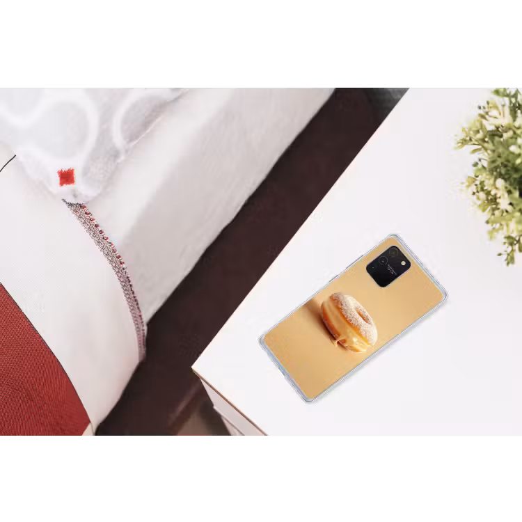 Donut - Romig - Poedersuiker - Beige Telefoonhoesje Samsung Galaxy S10 Lite klein -kamerS10Lite