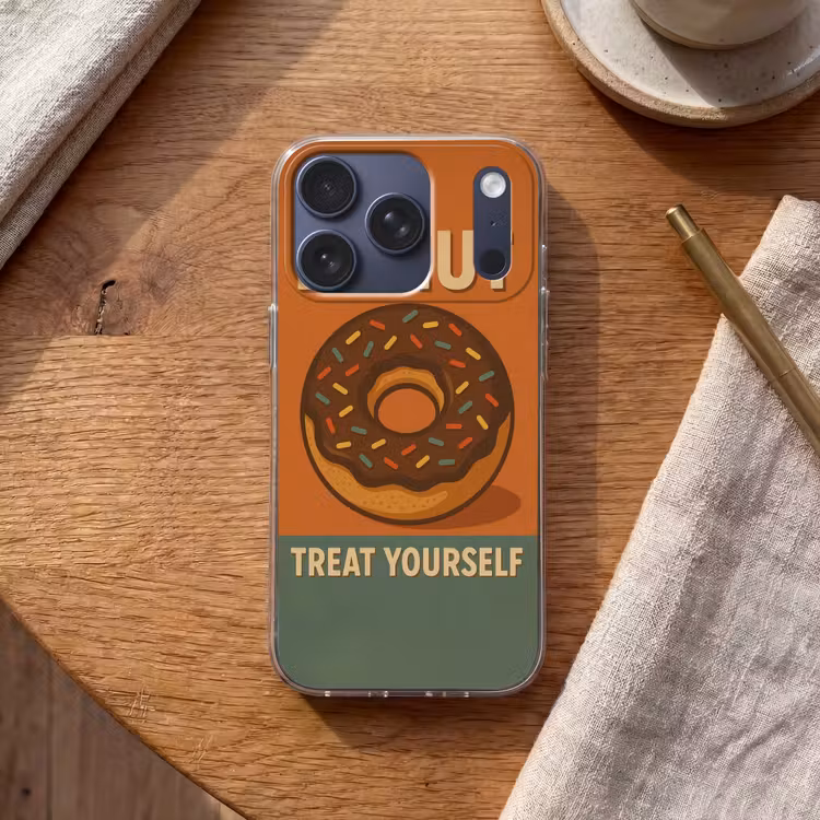 Donut - Spikkels - Kleurrijk - Quote Telefoonhoesje iPhone 17 Pro klein -sfeer1