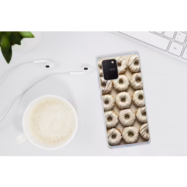 Donuts - Chocolade - Wit - Beige Telefoonhoesje Samsung Galaxy S10 Lite klein -oordopS10Lite
