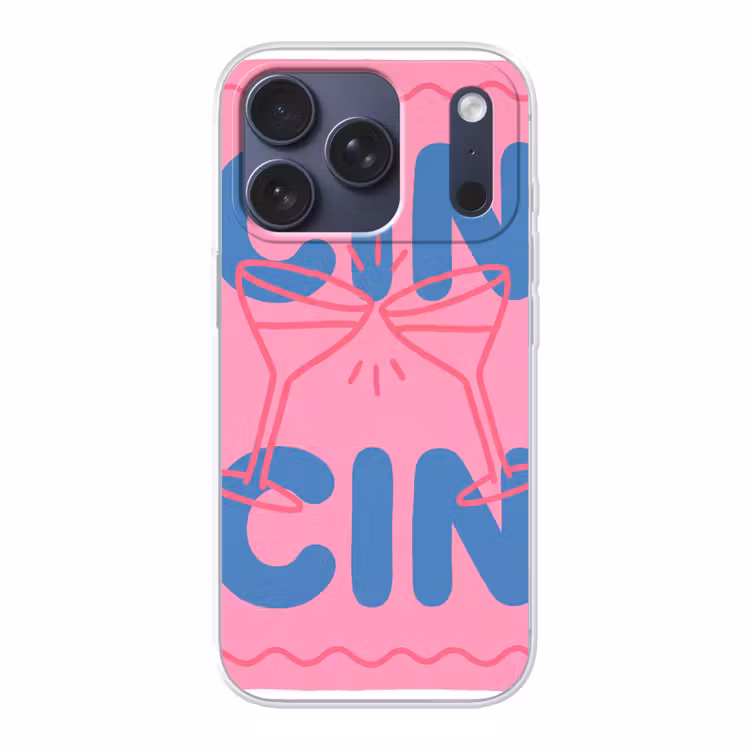 Drank - Glazen - Proost - Modern - Roze Telefoonhoesje iPhone 17 Pro klein -3d