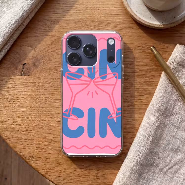 Drank - Glazen - Proost - Modern - Roze Telefoonhoesje iPhone 17 Pro klein -sfeer1
