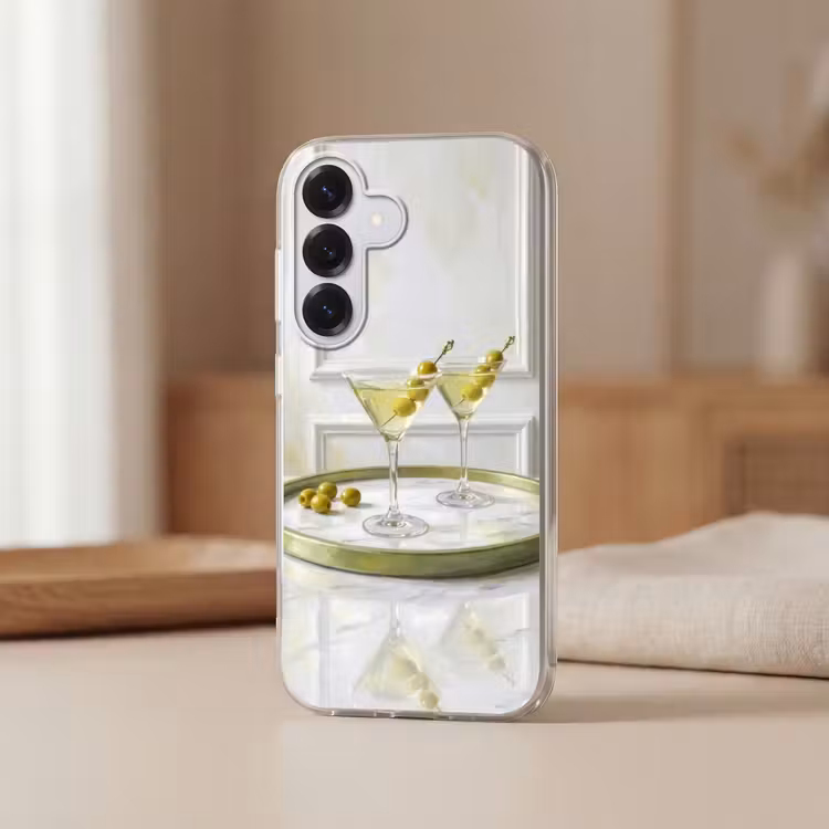 Drank - Martini - Olijven - Modern - Wit Telefoonhoesje Samsung Galaxy S26 klein -sfeer2