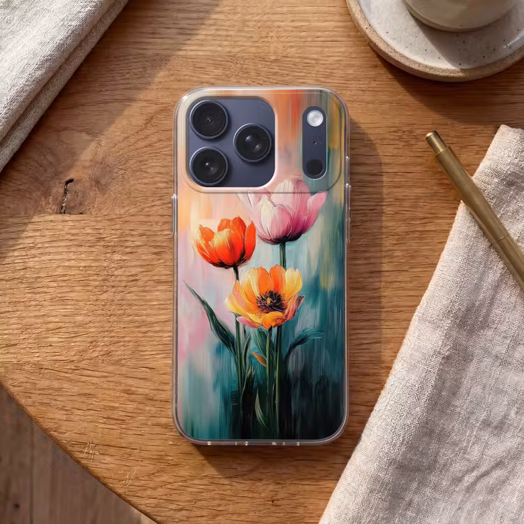 Dromerig - Bloemen - Verfijnde details Telefoonhoesje iPhone 17 Pro klein -sfeer1