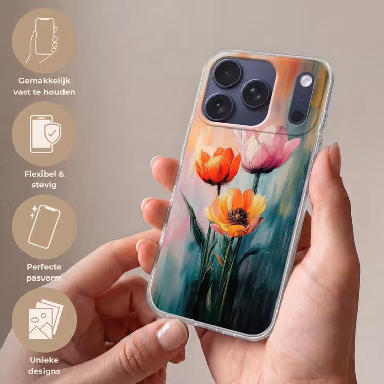 Dromerig - Bloemen - Verfijnde details Telefoonhoesje iPhone 17 Pro klein -sfeer3_NL