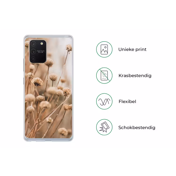 Droogbloemen - Beige - Bloemen - Natuur Telefoonhoesje Samsung Galaxy S10 Lite klein -specsS10Lite