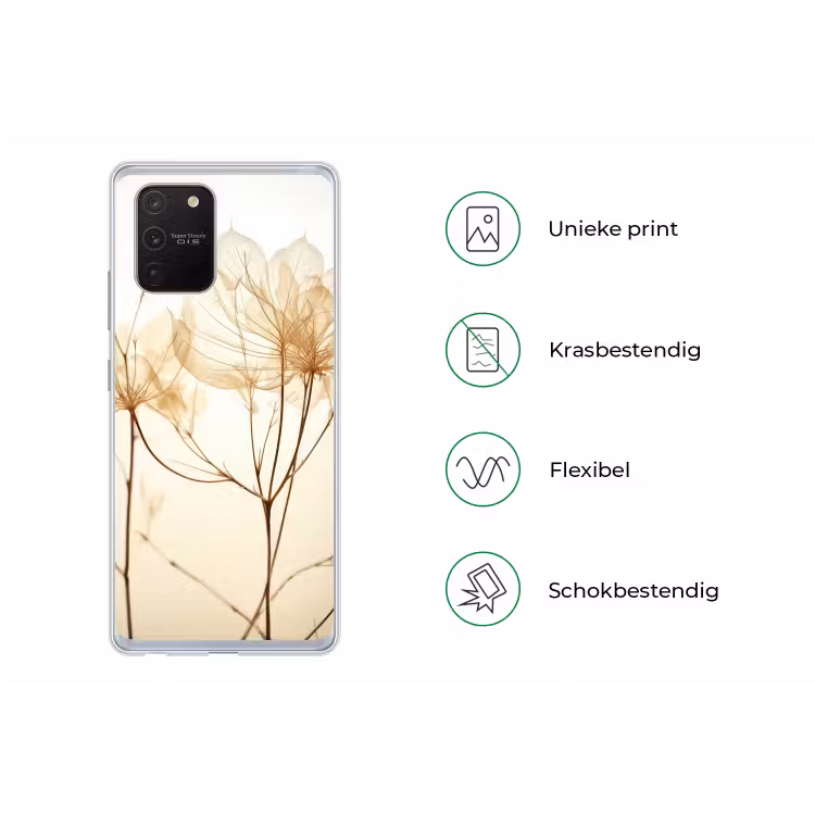 Droogbloemen - Beige - Planten - Wit Telefoonhoesje Samsung Galaxy S10 Lite klein -specsS10Lite