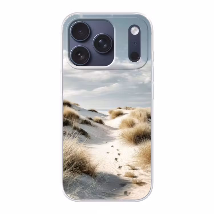 Duinen - Gras - Sporen - Wolken Telefoonhoesje iPhone 17 Pro klein -3d