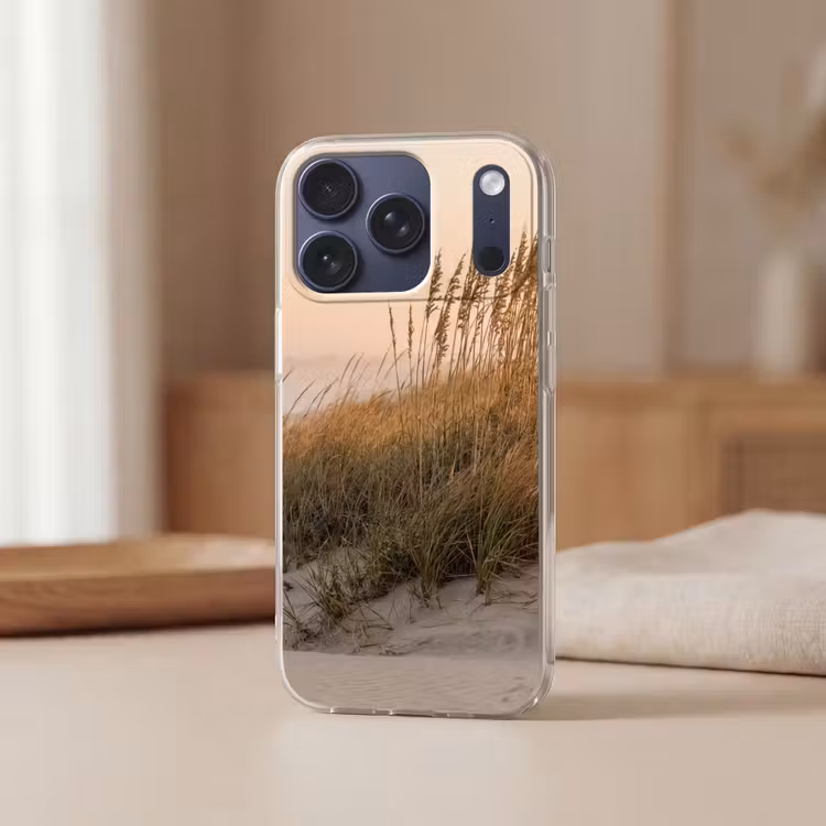 Duinlandschap - Zonsondergang - Strand Telefoonhoesje iPhone 17 Pro klein -sfeer2