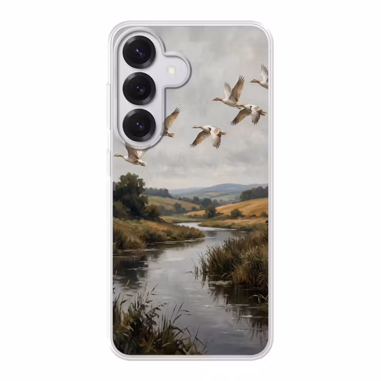 Eenden - Rivier - Landschap - Vlucht - Nostalgisch Telefoonhoesje Samsung Galaxy S26 klein -3d
