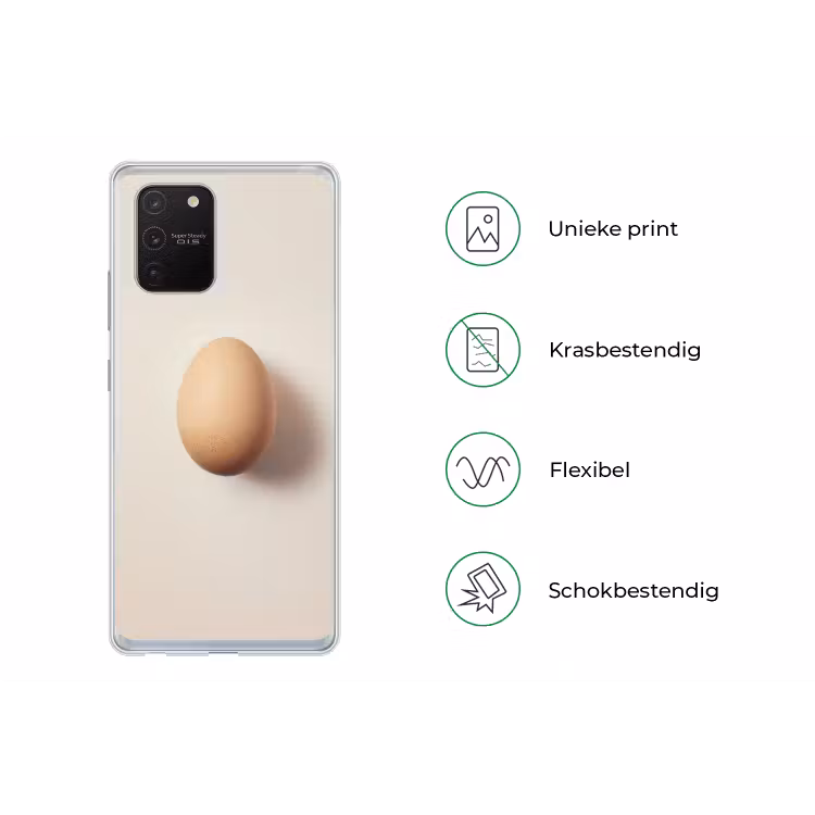Ei - Beige - Ovaal - Egaal Telefoonhoesje Samsung Galaxy S10 Lite klein -specsS10Lite