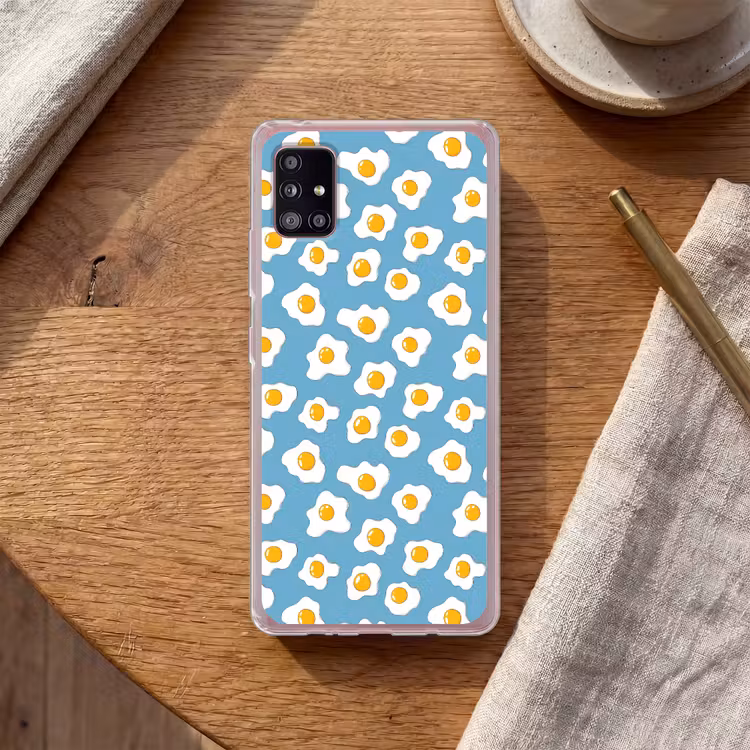 Eieren - Dooiers - Blauw Telefoonhoesje Samsung Galaxy A51 5G klein 373 -sfeer1