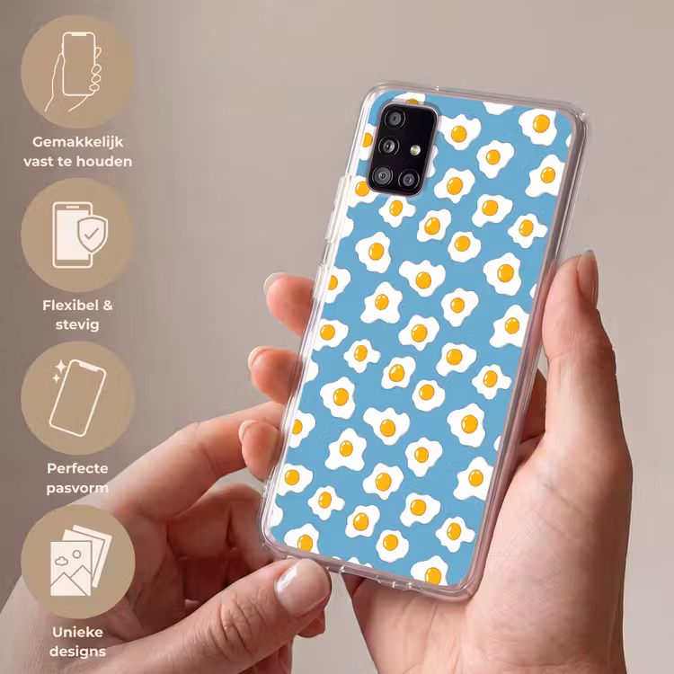 Eieren - Dooiers - Blauw Telefoonhoesje Samsung Galaxy A51 5G klein 373 -sfeer3_NL