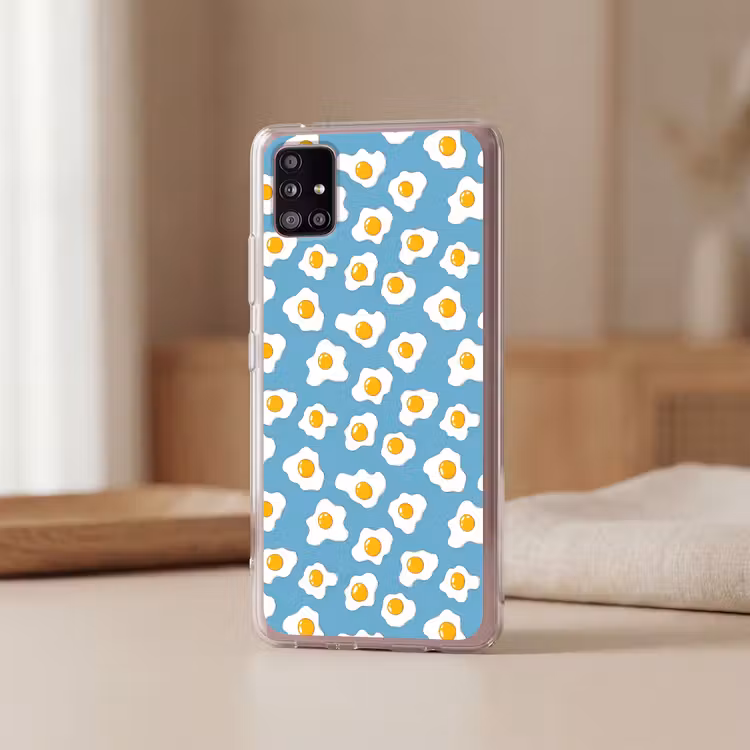 Eieren - Dooiers - Blauw Telefoonhoesje Samsung Galaxy A51 5G klein 373 -sfeer2