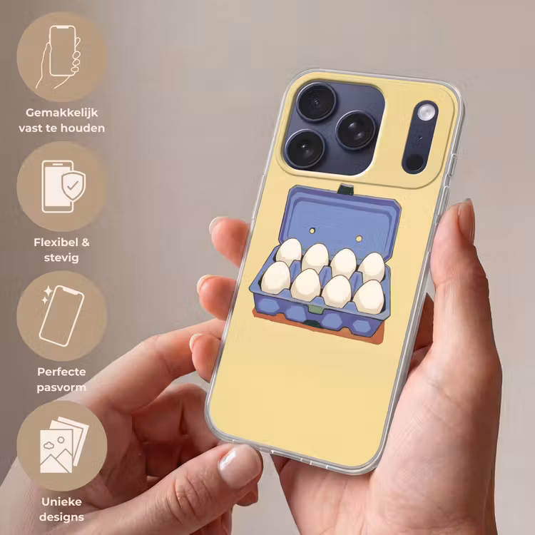 Eieren - Doos - Minimalistisch - Blauw Telefoonhoesje iPhone 17 Pro klein -sfeer3_NL