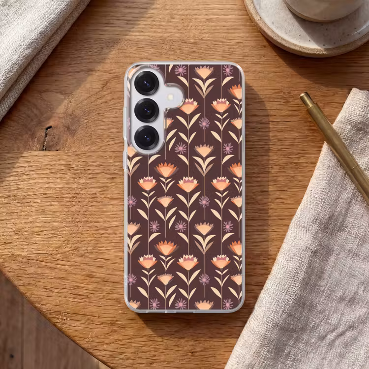 Elegant - Retro - Bruin Telefoonhoesje Samsung Galaxy S26 klein 975 -sfeer1
