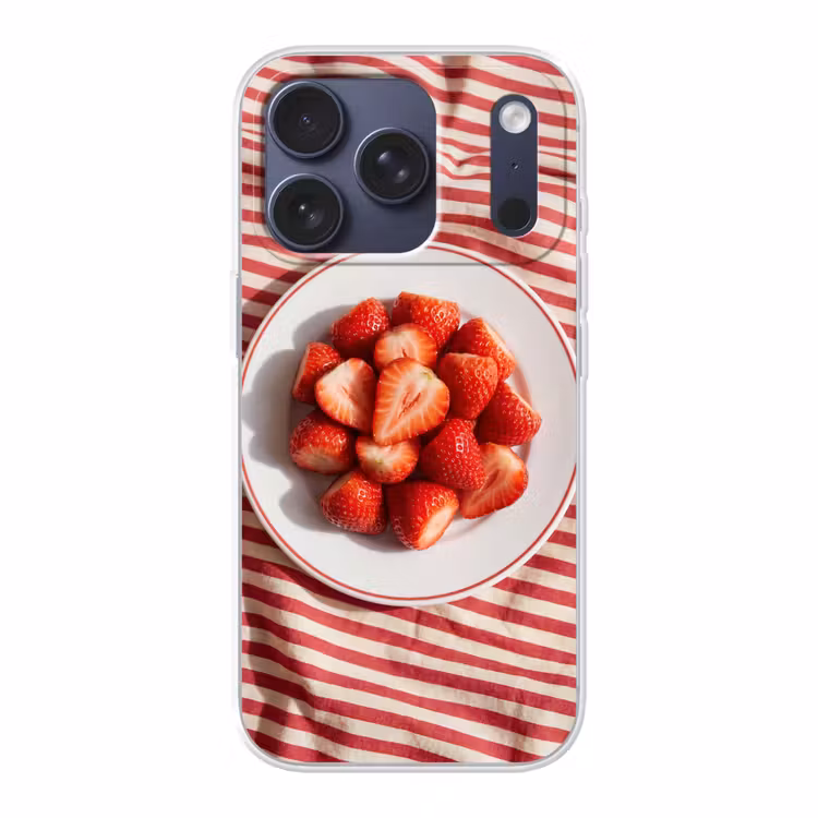 Eten - Aardbeien - Fruit - Zomer - Rood Telefoonhoesje iPhone 17 Pro klein -3d