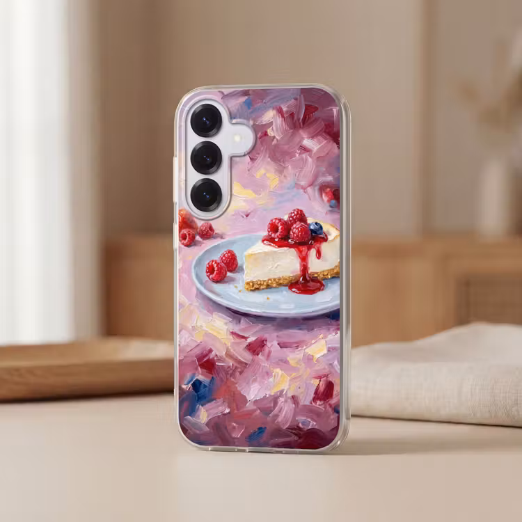 Eten - Cheesecake - Bessen - Abstract - Roze Telefoonhoesje Samsung Galaxy S26 klein -sfeer2