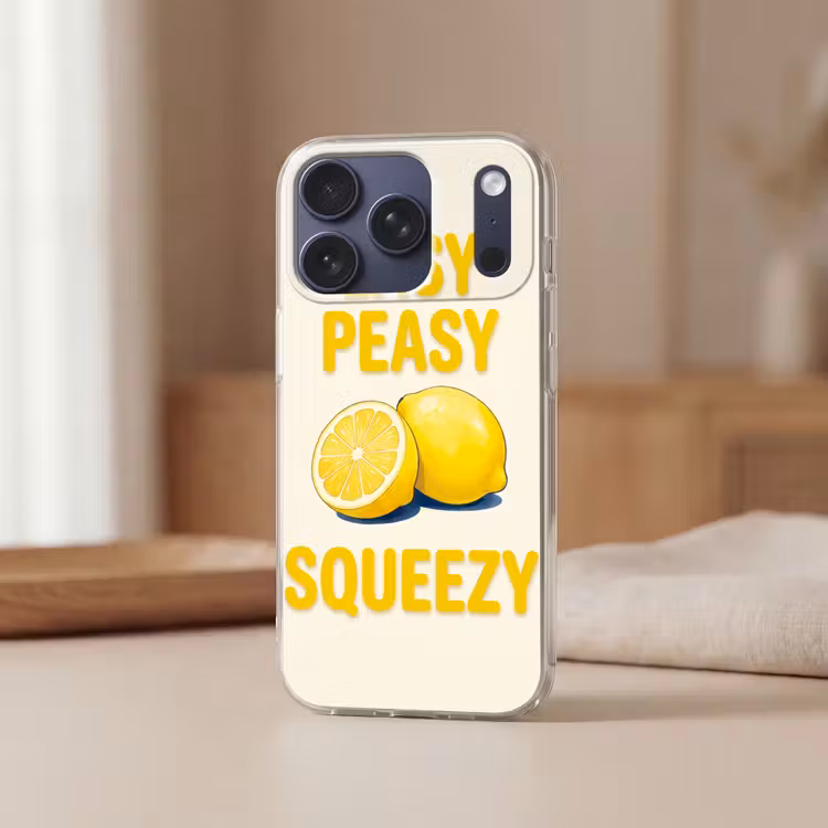 Eten - Citroenen - Keuken - Illustratie - Geel Telefoonhoesje iPhone 17 Pro klein -sfeer2