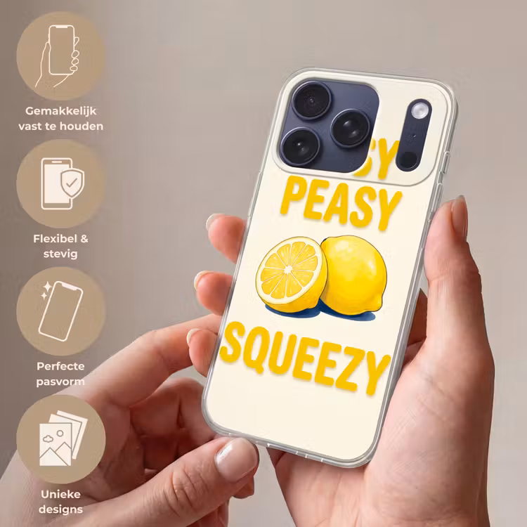 Eten - Citroenen - Keuken - Illustratie - Geel Telefoonhoesje iPhone 17 Pro klein -sfeer3_NL