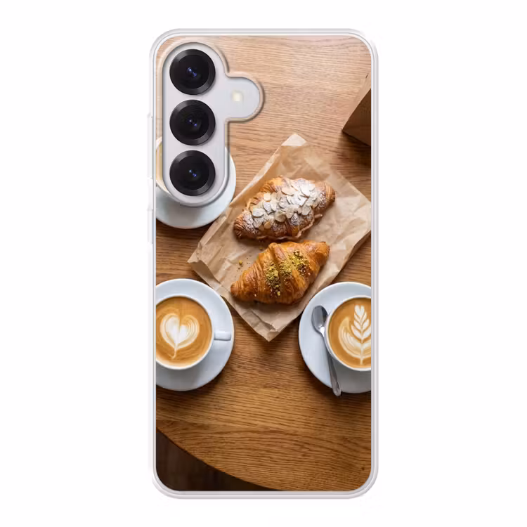 Eten - Croissant - Koffie - Ontbijt - Modern Telefoonhoesje Samsung Galaxy S26 klein -3d