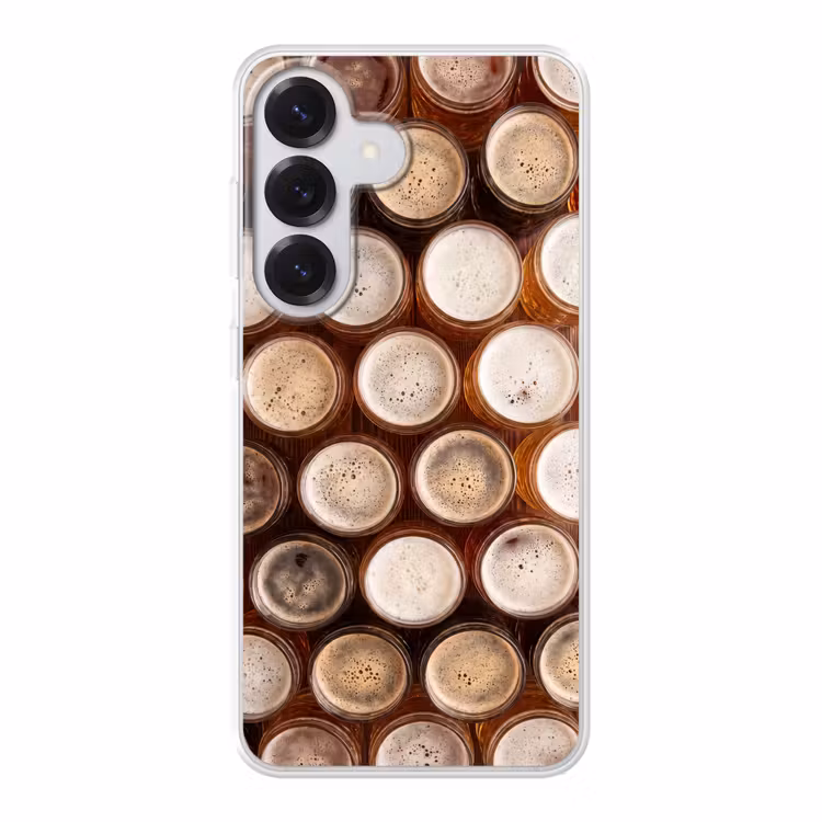 Eten - Glazen - Drank - Patroon - Bruin Telefoonhoesje Samsung Galaxy S26 klein -3d