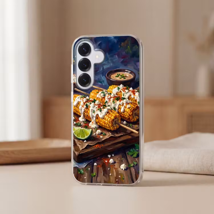 Eten - Maïs - Saus - Geschilderd - Geel Telefoonhoesje Samsung Galaxy S26 klein -sfeer2