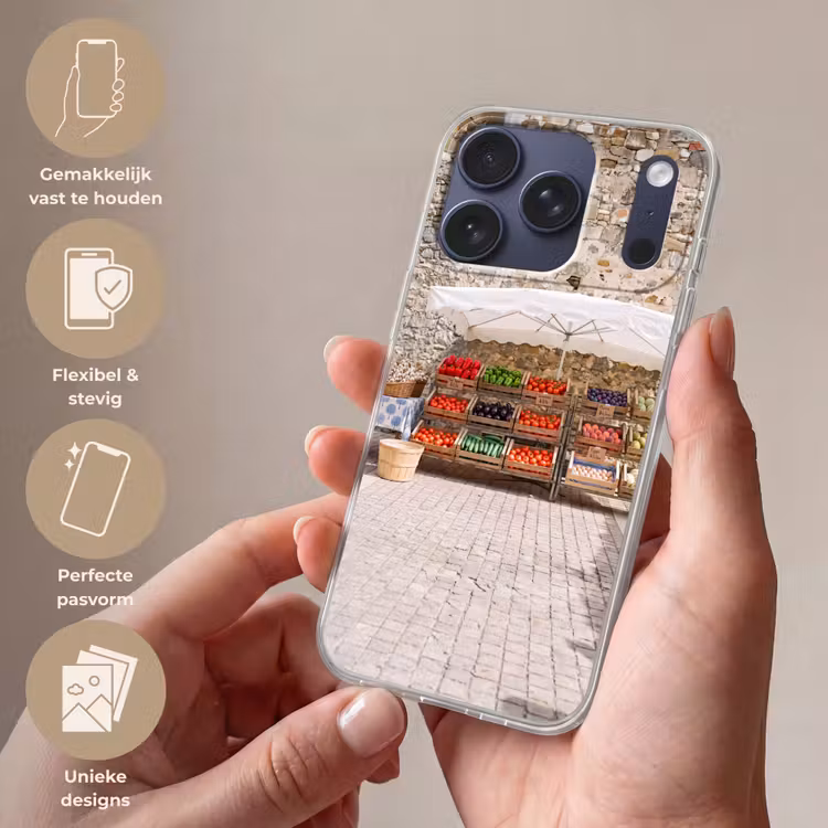 Telefoonhoesje - Eten - Markt - Vers - Eten - Markt - Vers Telefoonhoesje iPhone 17 Pro klein