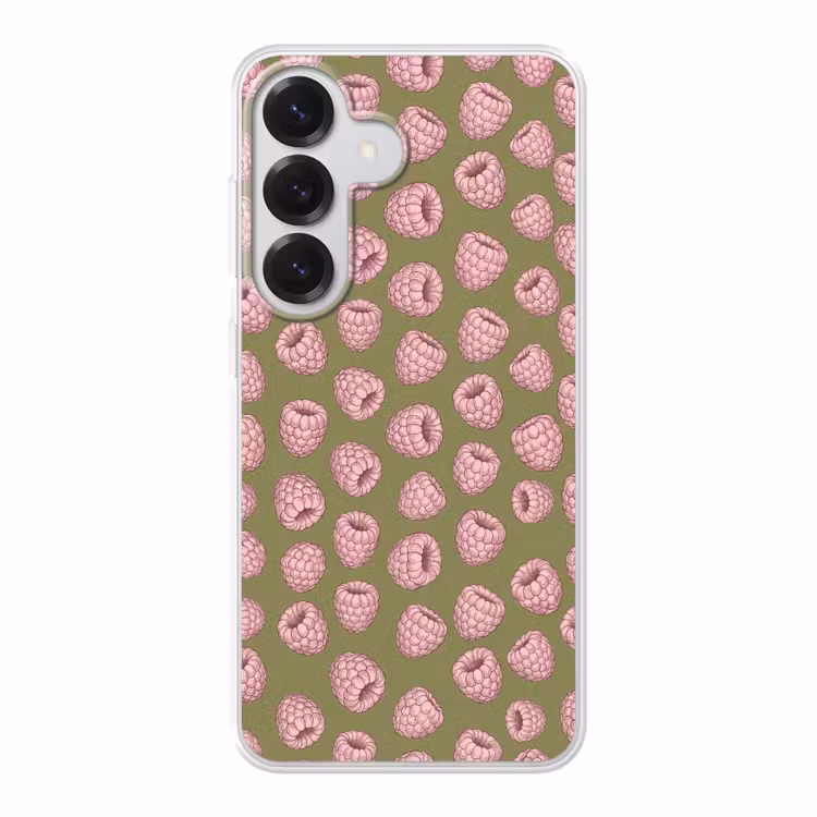 Eten - Patroon - Illustratie - Roze - Groen Telefoonhoesje Samsung Galaxy S26 klein -3d