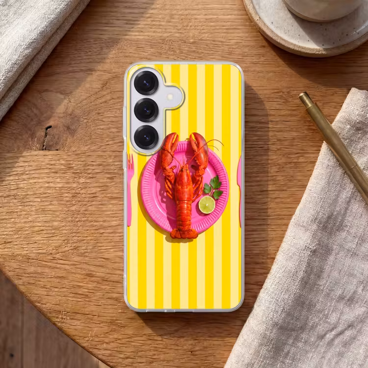 Eten - Roze - Geel - Modern - Culinaire Telefoonhoesje Samsung Galaxy S26 klein -sfeer1