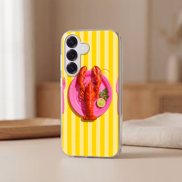 Eten - Roze - Geel - Modern - Culinaire Telefoonhoesje Samsung Galaxy S26 klein -sfeer2