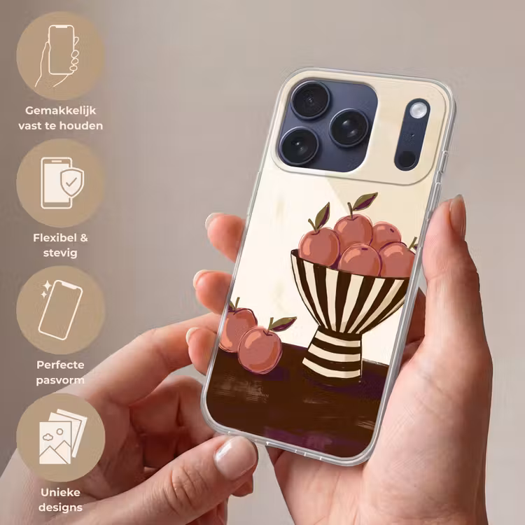 Eten - Schaal - Stilleven - Modern - Rood Telefoonhoesje iPhone 17 Pro klein -sfeer3_NL