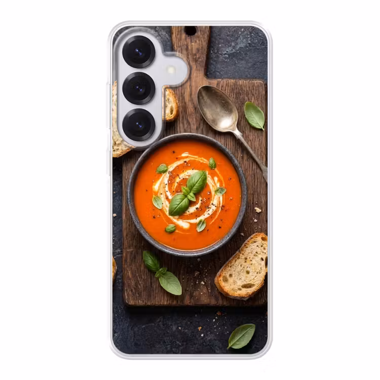 Eten - Soep - Basilicum - Rustiek - Rood Telefoonhoesje Samsung Galaxy S26 klein -3d