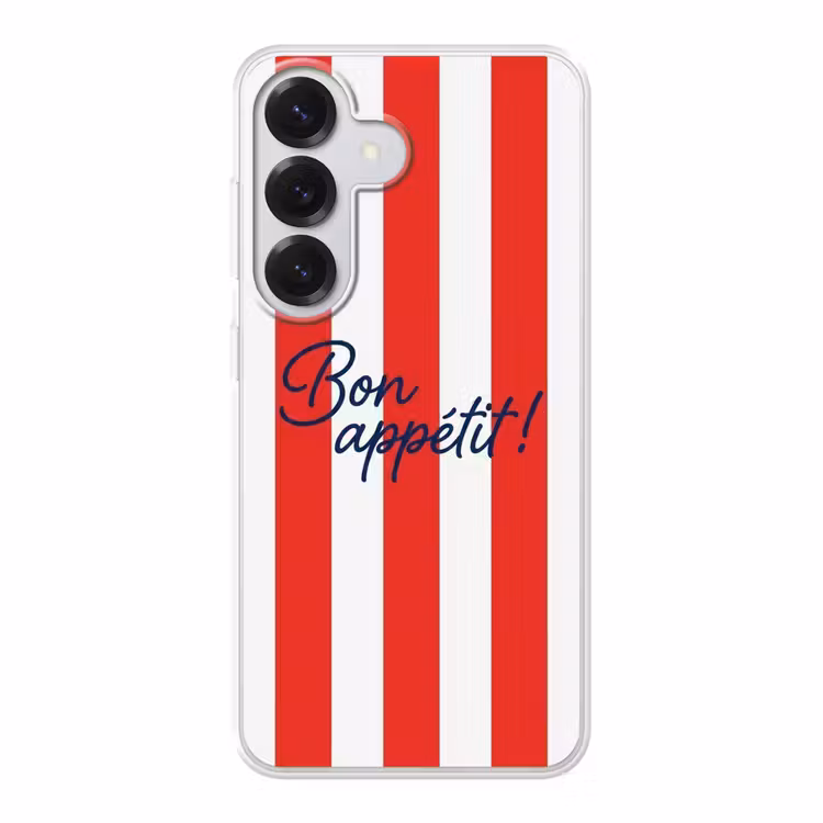 Eten - Spreuk - Keuken - Grafisch - Rood-Wit Telefoonhoesje Samsung Galaxy S26 klein -3d